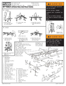 Sico Parts List for BY65 Rectangle Bench Tables